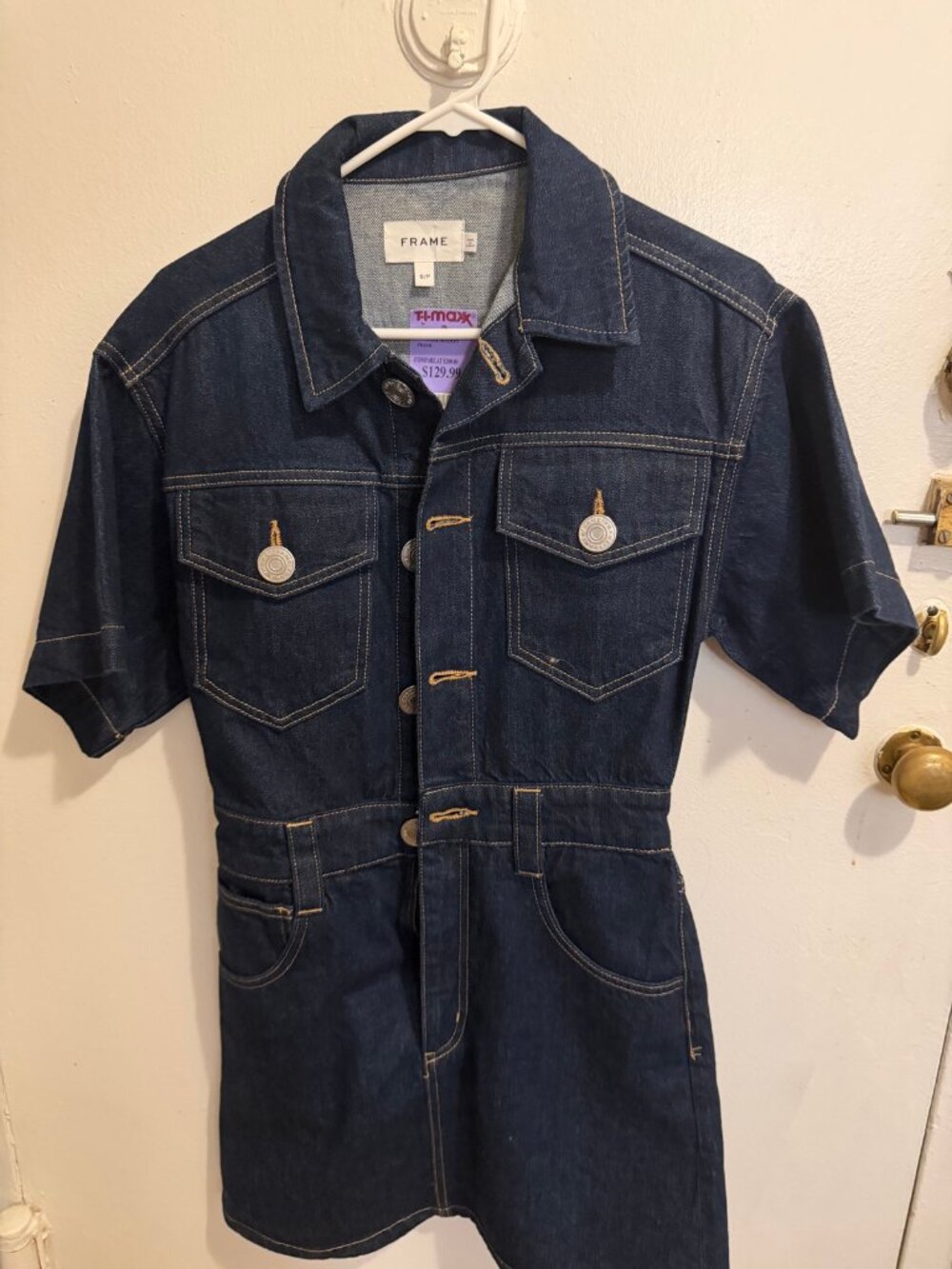 FRAME Denim Short Sleeve Romper S NWT